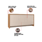 Aparador Buffet 3 Portas Mirela - D'rossi - Off White E Noce