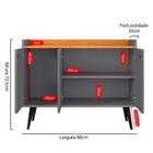 Aparador Buffet 3 Portas Moderno 90 Cm Cantinho Café Sala Est