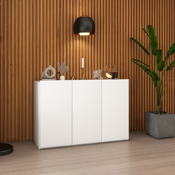 Aparador Buffet 3 Portas Multimoveis Branco - Estilo E Funcio