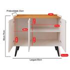 Aparador Buffet 3 Portas Prateleira Interna Puxadores Concha