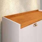 Aparador Buffet 3 Portas Prateleira Interna Puxadores Concha