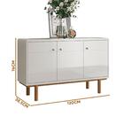 Aparador Buffet 3 Portas Retrô Off White Catar Lukaliam