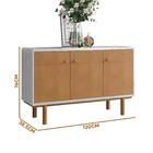 Aparador Buffet 3 Portas Retrô Off White Marrom Catar Lukaliam