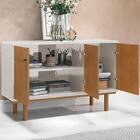 Aparador Buffet 3 Portas Retrô Off White Marrom Catar Lukaliam