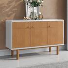 Aparador Buffet 3 Portas Retrô Off White Marrom Catar Lukaliam