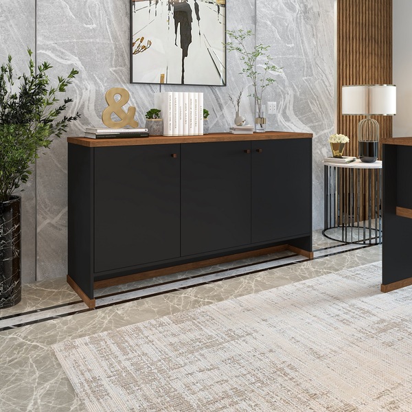 Aparador Buffet 3 Portas Tampo Mdp 25mm Berlin - Vianossa Pre