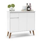 Aparador Buffet 3 Portas Versátil Pés Pinus Madeira Maciça Ga