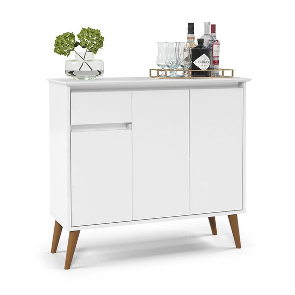 Aparador Buffet 3 Portas Versátil Pés Pinus Madeira Maciça Ga