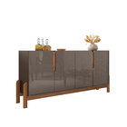 Aparador Buffet 4 Porta Niara Babus - Cinza Perola / Cedro