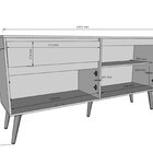 Aparador Buffet 4 Portas 1 Gaveta Retrô Ravi Off White/nature