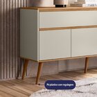 Aparador Buffet 4 Portas 1 Gaveta Retrô Ravi Off White/nature