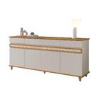 Aparador Buffet 4 Portas 4 Gavetas Com Pés Em Madeira Maciça