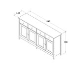 Aparador Buffet 4 Portas 4 Gavetas Ditália Móveis Branco