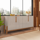 Aparador Buffet 4 Portas Belle 170 Cm Off White E Cedro - D'r