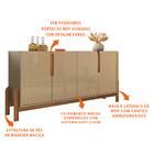 Aparador Buffet 4 Portas Belle 170cm Champagne E Cedro C02 -