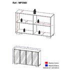 Aparador Buffet 4 Portas C/ Espelho E Pés Quadrados Vegas Mul