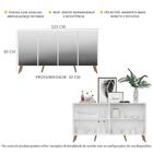 Aparador Buffet 4 Portas C/ Espelho E Pés Retrô Vegas Multimó