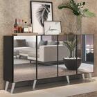 Aparador Buffet 4 Portas C/ Espelho E Pés Retrô Vegas Multimó