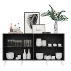 Aparador Buffet 4 Portas C/ Espelho E Pés Retrô Vegas Multimó