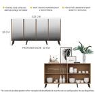 Aparador Buffet 4 Portas C/ Espelho E Pés Retrô Vegas Multimó