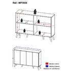 Aparador Buffet 4 Portas C/ Pés Retrô Veneza Multimóveis Bran