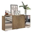 Aparador Buffet 4 Portas Com Espelho E Pés Quadrados Vegas Mu