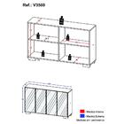 Aparador Buffet 4 Portas Com Espelho E Pés Quadrados Vegas Mu