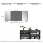 Aparador Buffet 4 Portas Com Espelho E Pés Quadrados Vegas Mu