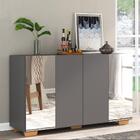 Aparador Buffet 4 Portas Com Espelho E Pés Quadrados Vegas Mu