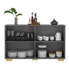 Aparador Buffet 4 Portas Com Espelho E Pés Quadrados Vegas Mu