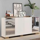 Aparador Buffet 4 Portas Com Espelho E Pés Quadrados Vegas Mu