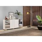 Aparador Buffet 4 Portas Com Espelho E Pés Quadrados Vegas Mu