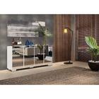 Aparador Buffet 4 Portas Com Espelho E Pés Quadrados Vegas Mu