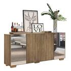 Aparador Buffet 4 Portas Com Espelho E Pés Quadrados Vegas Mu