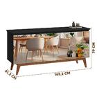 Aparador Buffet 4 Portas Com Espelho Preto Sophi 1.6 Shop Jm