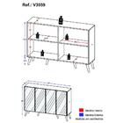 Aparador Buffet 4 Portas Com Espelho Retrô Vegas Multimóveis