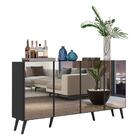 Aparador Buffet 4 Portas Com Espelho Retrô Vegas Multimóveis