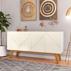 Aparador Buffet 4 Portas Com Pés De Madeira Classic 160cm