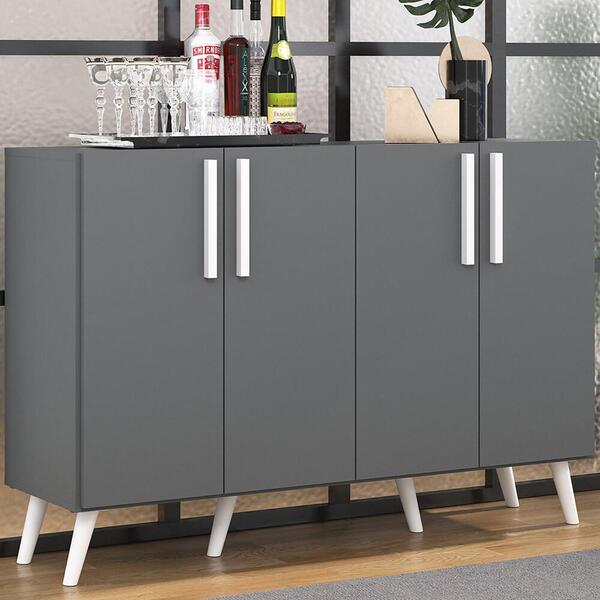 Aparador Buffet 4 Portas Com Pés Retrô Viena Multimóveis Graf