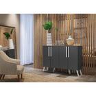 Aparador Buffet 4 Portas Com Pés Retrô Viena Multimóveis Pret