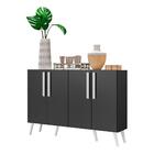 Aparador Buffet 4 Portas Com Pés Retrô Viena Multimóveis Pret