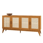 Aparador Buffet 4 Portas Com Tela E Pés De Madeira Andorra Ed