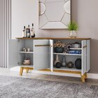 Aparador Buffet 4 Portas E Prateleira Removível Opala  Cinamo