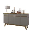 Aparador Buffet 4 Portas E Prateleira Removível Opala Cinamom