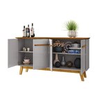 Aparador Buffet 4 Portas E Prateleira Removível Opala Natural