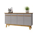 Aparador Buffet 4 Portas E Prateleira Removível Opala Natural