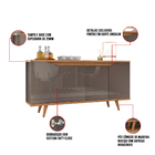 Aparador Buffet 4 Portas Kira C02 - D'rossi - Cinza Pérola E