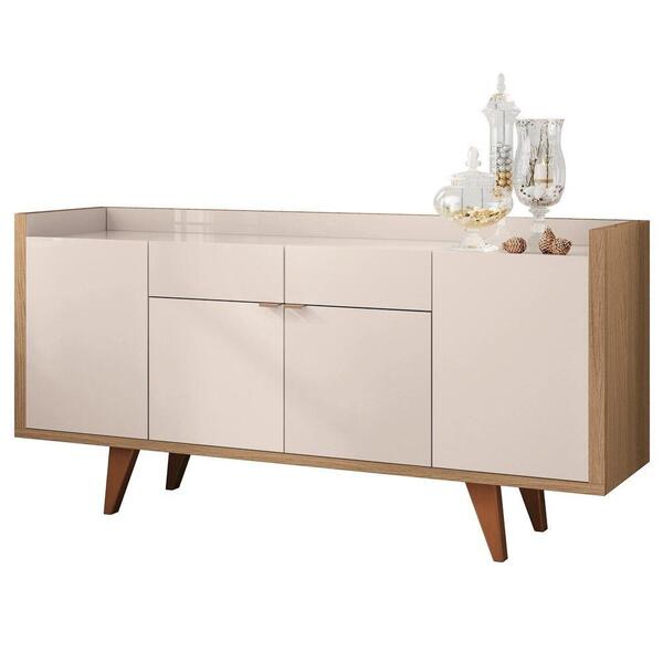 Aparador Buffet 4 Portas Melodia Off White/freijó Hb Móveis