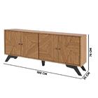 Aparador Buffet 4 Portas Mosaico Tb297 Freijó Preto Fosco Dal