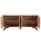 Aparador Buffet 4 Portas Mosaico Tb297 Freijó Preto Fosco Dal